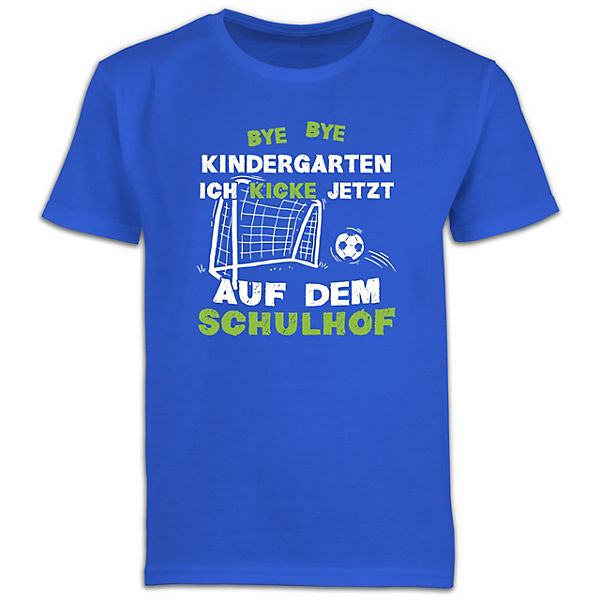 Schulkind Einschulung und Schulanfang Bye Bye Kindergarten Einschulung Fußball Kinder Tshirts und T-Shirt für Jungen Shirtracer 