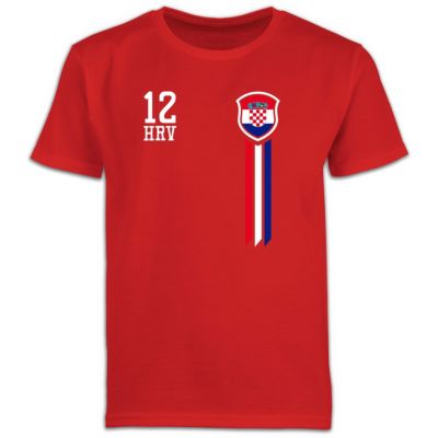 Kroatien EM 2020 Fanartikel Fanshirt Fußball Fan Kinder Jungen T-Shirt Trikot 