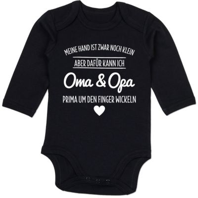 Statement Sprüche Baby Bio Baby Strampler langarm Oma und Opa um