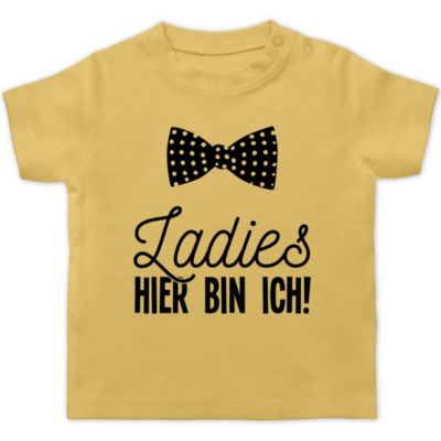 Sprüche Baby Ladies hier bin ich Fliege Baby TShirt kurzarm T