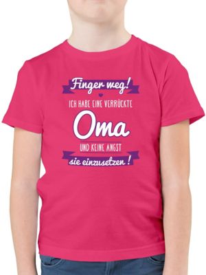 Sprüche Baby Ich habe eine verrückte Oma Lila Jungen Kinder TShirt