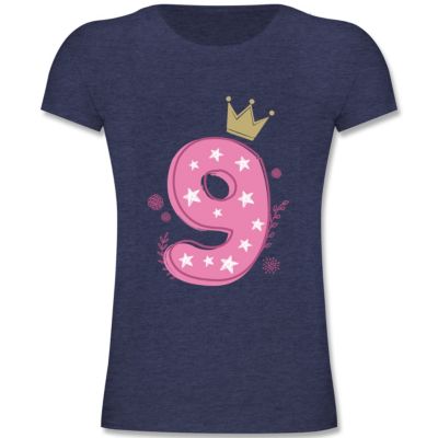 Kindergeburtstag Geburtstag Geschenk – Mädchen Kinder T-Shirt – 9