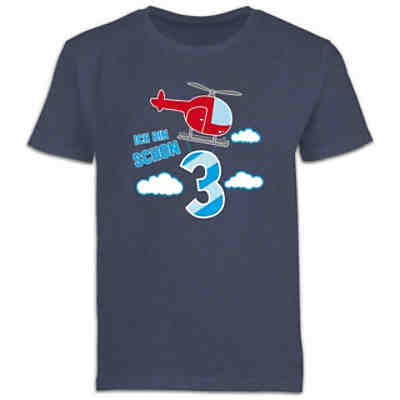 Kindergeburtstag Geburtstag Geschenk - Jungen Kinder T-Shirt - Ich bin schon drei Hubschrauber - T-Shirts für Jungen