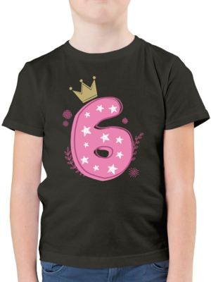 Geburtstag Kind 6. Geburtstag Mädchen Krone Sterne Jungen Kinder T