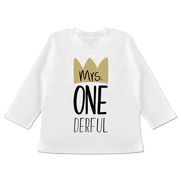 Baby Geburtstag Geburtstagsgeschenk - Baby T-Shirt langarm - Mrs One Derful - Langarmshirts für Kinder
