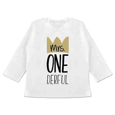 Baby Geburtstag Geburtstagsgeschenk - Baby T-Shirt langarm - Mrs One Derful - Langarmshirts für Kinder