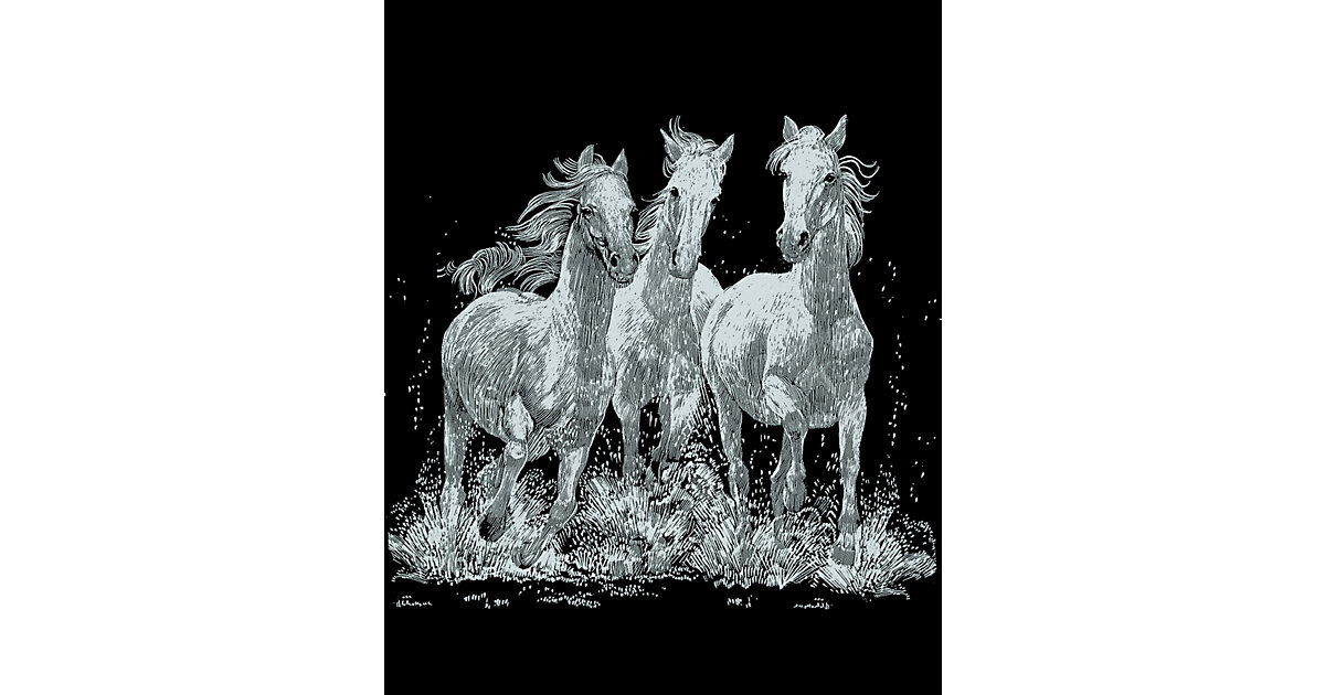 Scraper Silber-Kratzbild Pferde