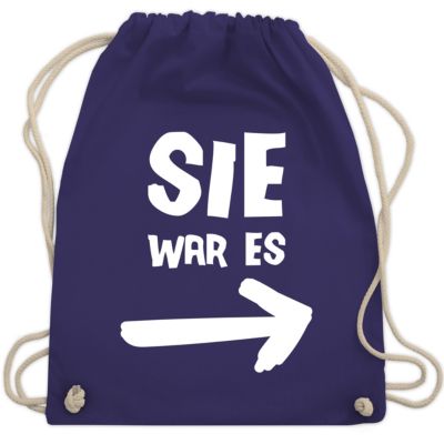Sprüche Sie war es Turnbeutel Jutebeutel & Taschen Turnbeutel für