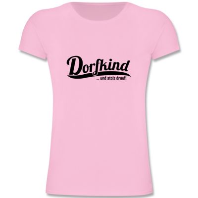 Sprüche Dorfkind und stolz drauf Schwarz Mädchen Kinder TShirt T