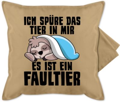 Spruche Ich Spure Das Tier In Mir Es Ist Ein Faultier Bedruckte Kissenhulle Kissen Ohne Fullung Kissen Kissenhullen Mytoys