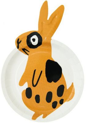 Pappteller Ostern, Hase, Weiß