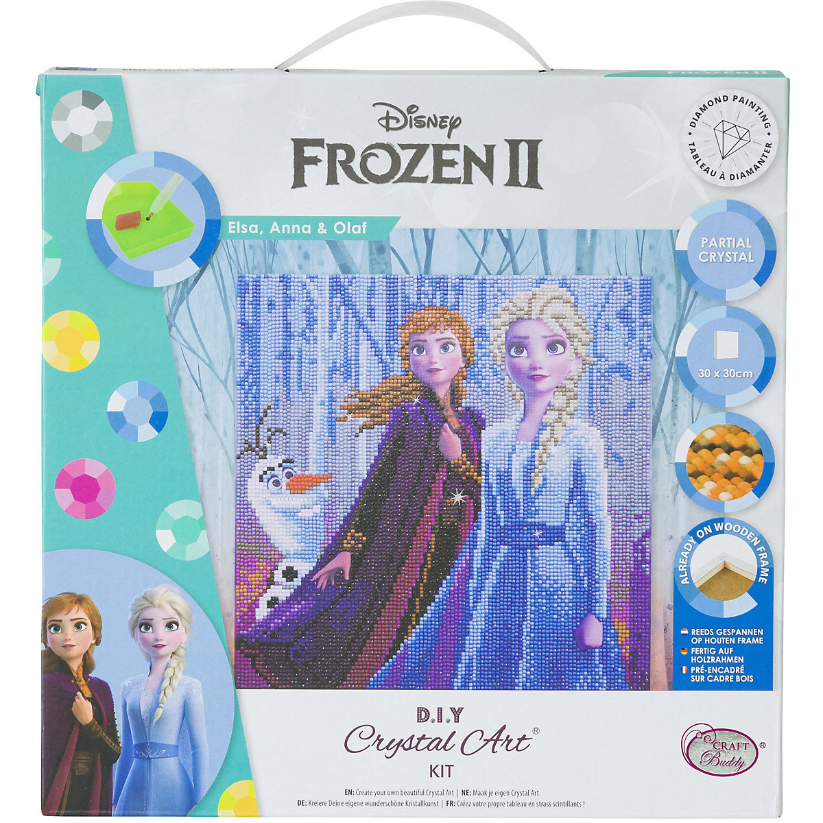 Crystal Art Disney Frozen Elsa Anna & Olaf 30 x 30 cm Kristallkunst-Kit