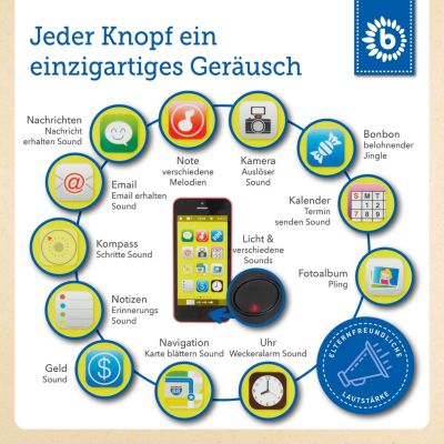 Smartphone " BLAU " für Kinder / Jung Handy mit 40 SOUND´s & Musik & Licht 
