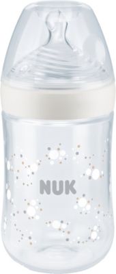 4-tlg. 260 ml blau Neu NUK Weithals Flasche Natur Sense Silikon-Trinksauger 