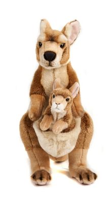 Stofftier Känguru mit Baby Plüsch Kuscheltier Plüschtier Höhe ca. 26 cm 