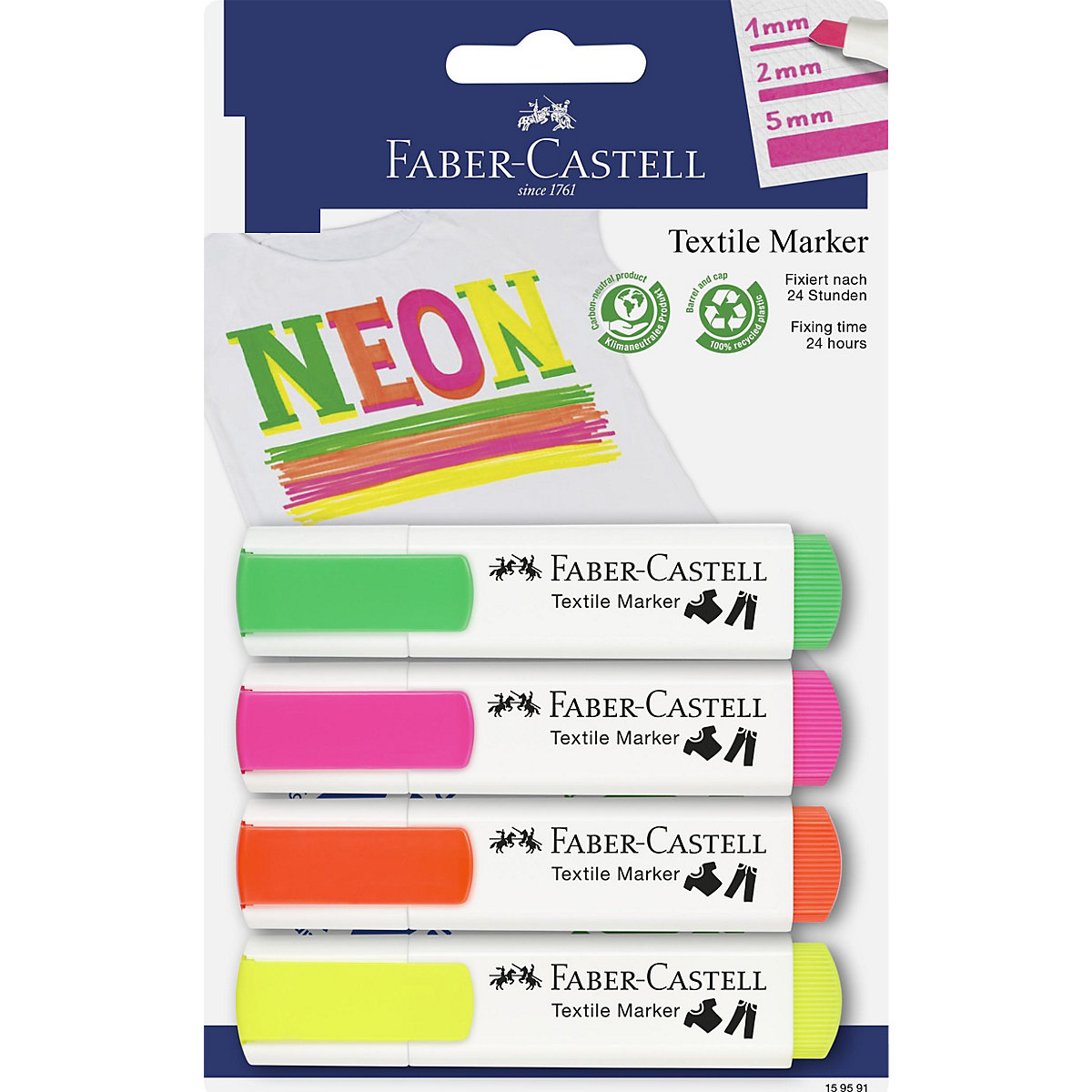 Faber-Castell Textilmarker neon 4 Farben