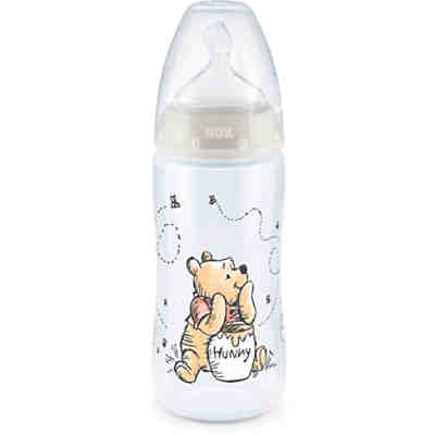 NUK Disney Winnie Puuh First Choice+ Starter Set mit Temperature Control, Flaschenbox mit 4 Babyflaschen, 0-6 Monate, beige