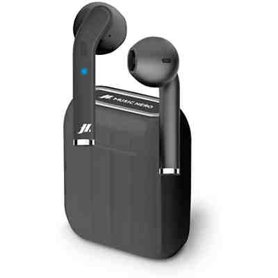 Drahtlose TWS-Kopfhörer, Ladestation 300 mAh, integrierte Tasten, Farbe schwarz