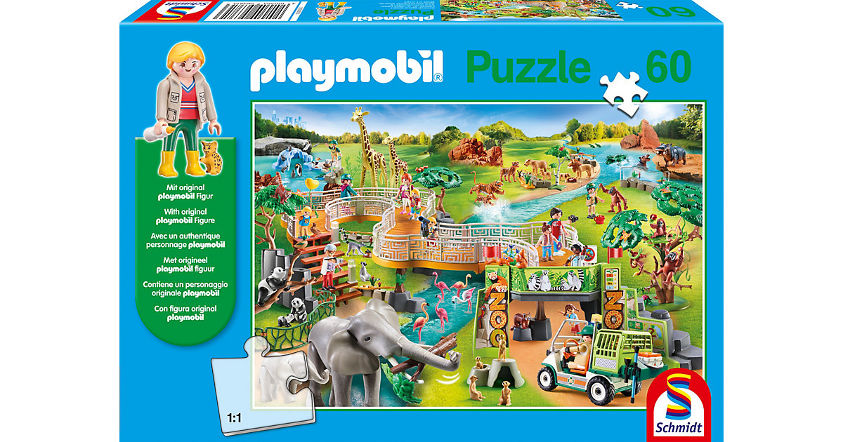 Puzzles: Schmidt Spiele Puzzle PLAYMOBIL® inkl. Playmobil-Figur, Zoo, 60 Teile