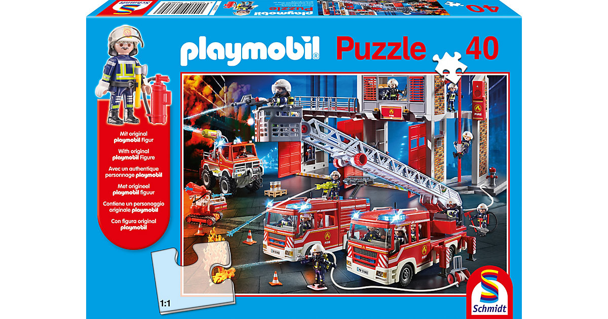 Puzzles: Schmidt Spiele Puzzle PLAYMOBIL® inkl. Playmobil-Figur, Feuerwehr, 40 Teile