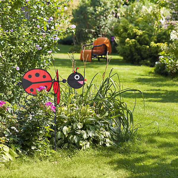 10 x Windrad Käfer, Windmühle Kinder, Blumenstecker Garten