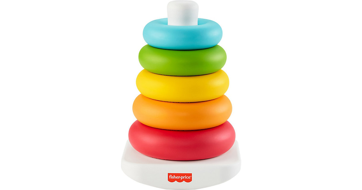 Babyspielzeug: Mattel Fisher-Price Eco Farbring Pyramide, Stapelspiel, 100% Bio-Kunststoff
