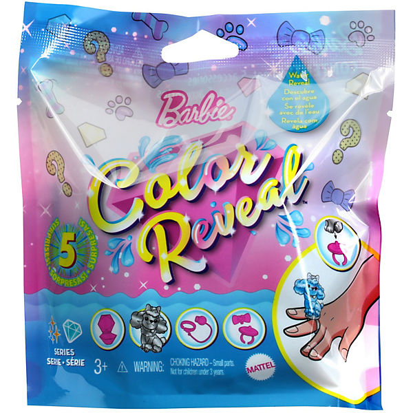 Barbie Color Reveal Tier-Set mit diamantförmigem Behälter und 5 Überraschungen