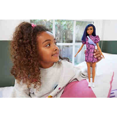 Barbie Fashionistas Puppe im Schlangenmuster Kleid, Anziehpuppe