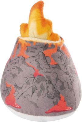 Image of Plüschvulkan 16 cm mit Wolke und Feuer, in Geschenkverpackung orange