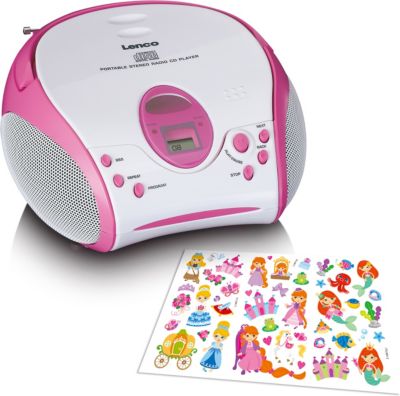 Mädchen Stereo Anlage CD Player Radio Lautsprecher Kinder Zimmer Musik Sticker 