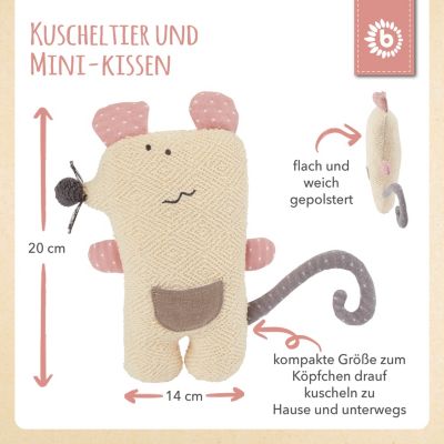 Kuscheltier Plüsch Schmuse Teddybär Stoff Geschenkidee Tier 42cm Süße Maus 