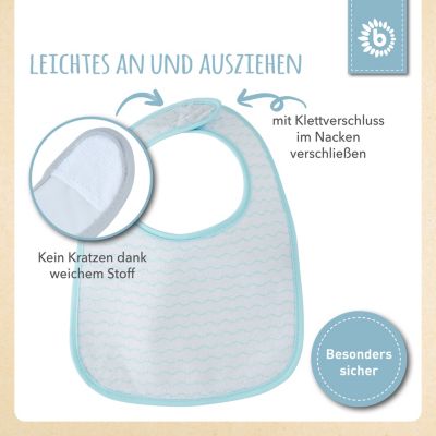 Baby Lätzchen 3lagig wasserdicht Spucktuch Baumwolle Latz Klettverschluss NEU 