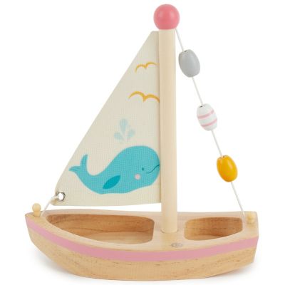 Spielzeugboote Badespaß Wasserspielzeug Segelboote 3 Stück Holzboote 