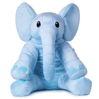 Kuschelkissen Elefant ca 51,5x40 cm Plüsch Stofftier Grau Puppe Spielzeug 
