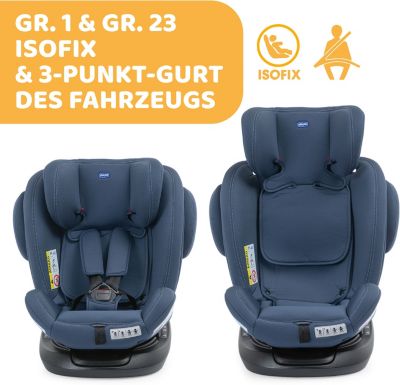Auto Kindersitz für 3-Punkt-Gurt JUNIOR Plus schwarz blau Sitzerhöhung NEU 