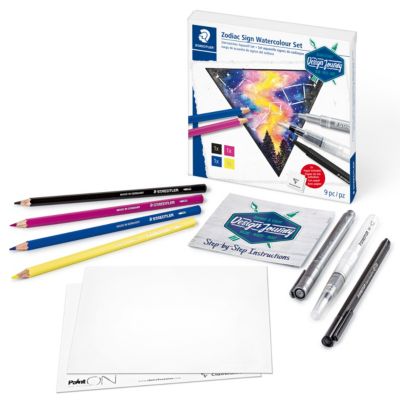 Design Journey Aquarellset Trend Sternzeichen, 9-tlg, inkl. Vorlage & Anleitung 2