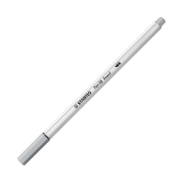 Premium-Filzstift Pen 68 brush, Pinselspitze für variable Strichstärken, mittelgrau
