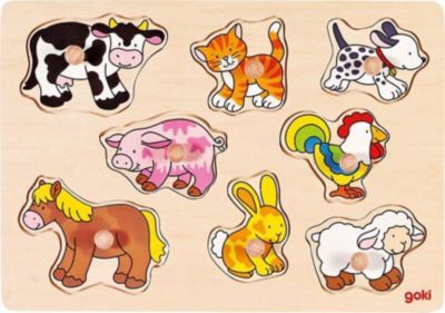 Soundpuzzle Auswahl Steckpuzzle Kinder Puzzle mit Tierstimmen goki 