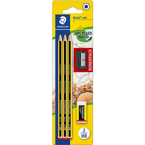 Bleistifte Noris® Jubiläumsedition, 3 Stück, inkl. Radierer & Spitzer