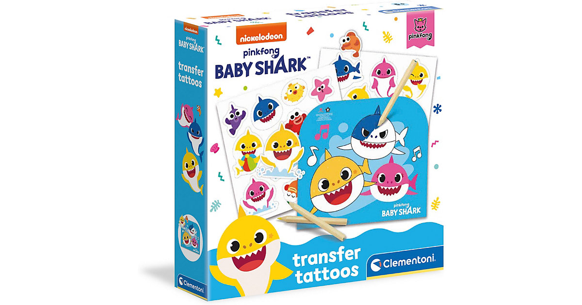 Spielzeug/Kostüme: Clementoni Baby Shark - Tattoos