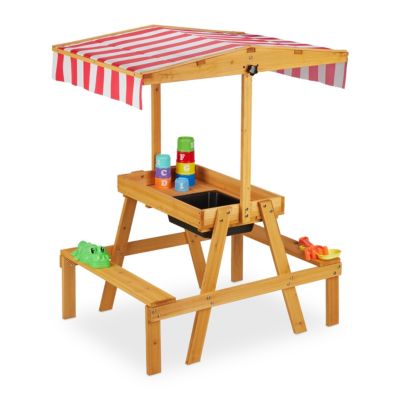 Kinder Picknicktisch Sitzgarnitur Kindersitzgruppe Tisch und Bank für Spielhaus 