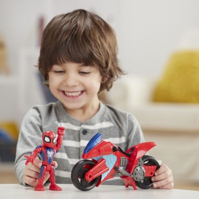 Playskool Heroes Marvel Super Hero Adventures Spider-Man Swingin' Speeder, 12,5 cm Figur und Motorrad, Spielzeug für Kinder ab 3 Jahren 2