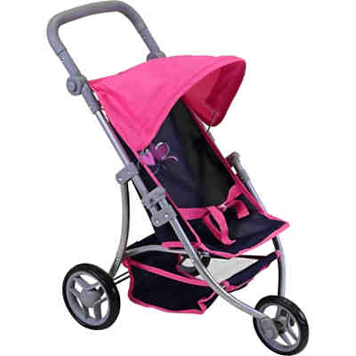 Puppenbuggy Jogger Lio - flying hearts blue pink