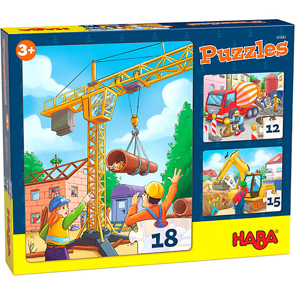 HABA 305883 Puzzles Baustellenfahrzeuge - 12/15/18 Teile