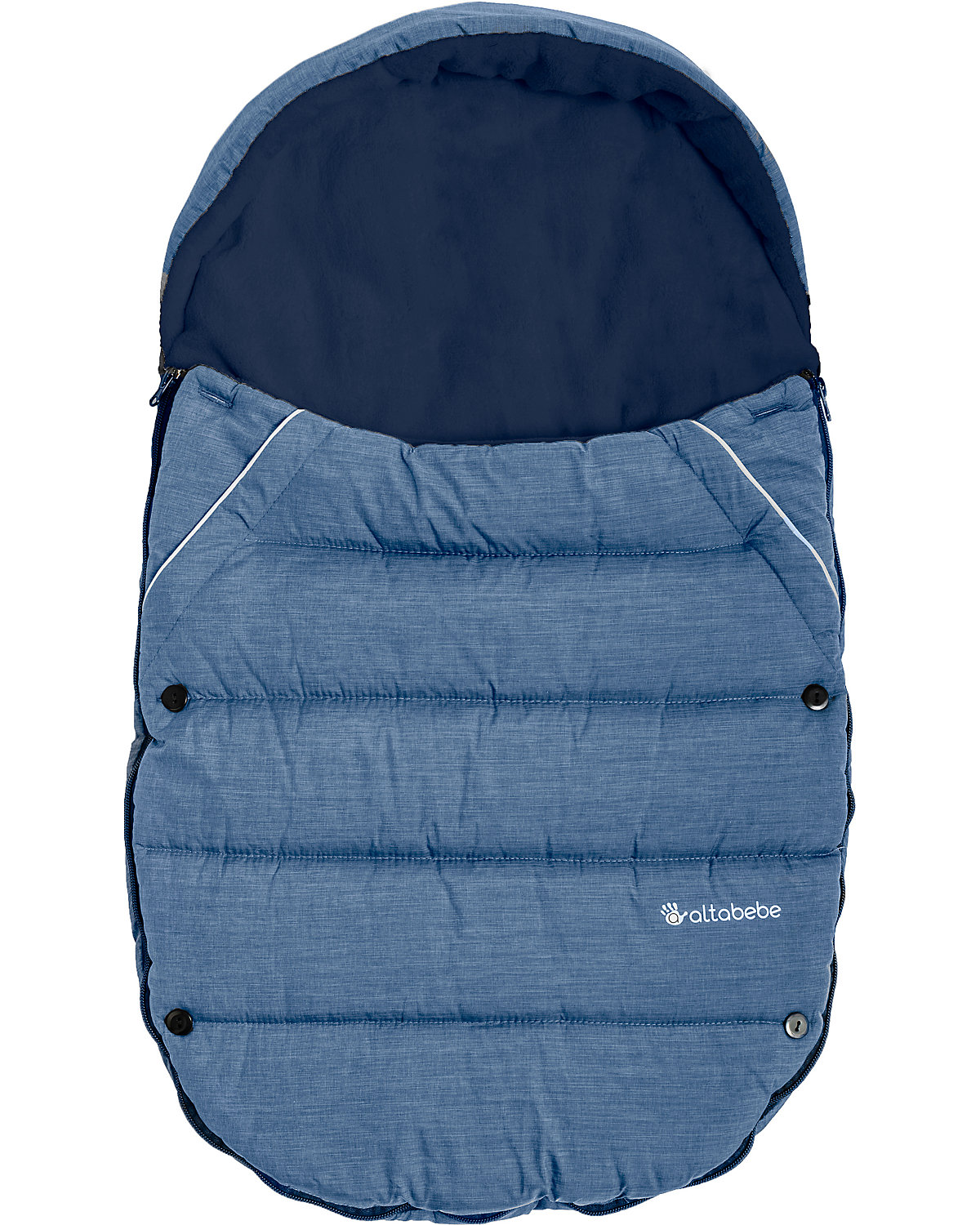 Altabebe Winterfußsack für Babyschale und Autositz dunkelblau