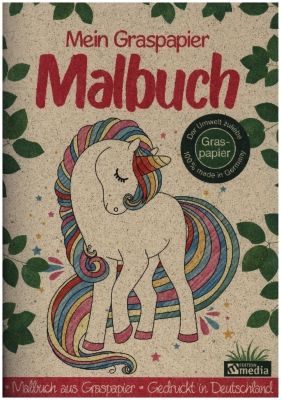 Image of Buch - Malbuch Graspapier - Einhorn