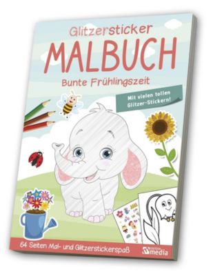 Image of Buch - Glitzersticker-Malbuch - Bunte Frühlingszeit