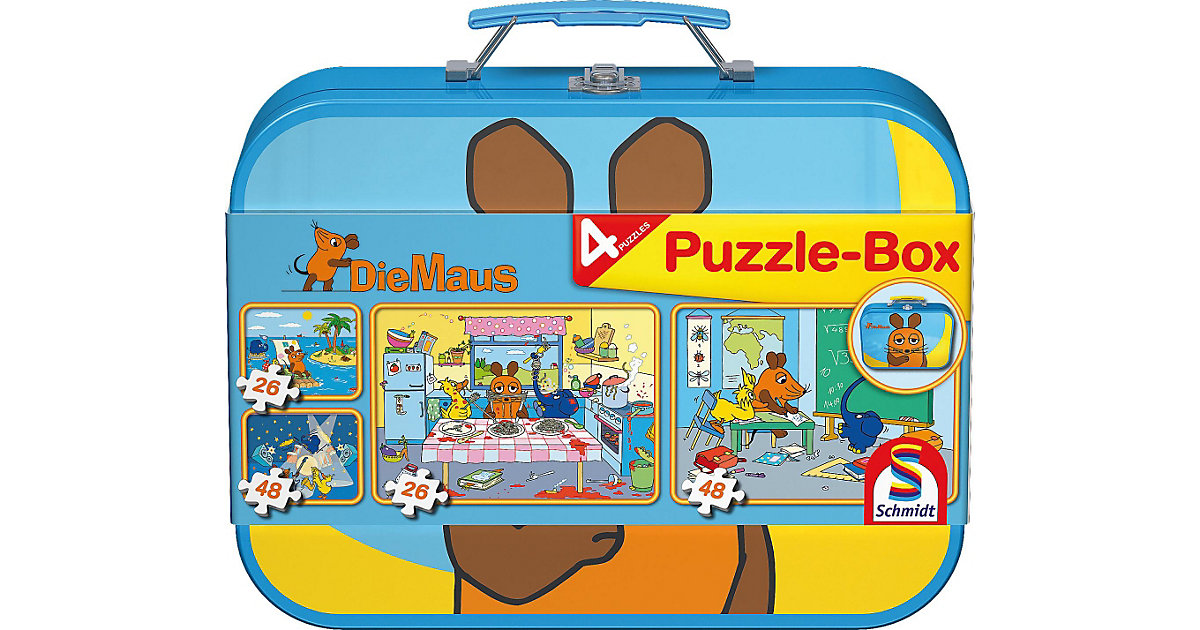 Puzzles: Schmidt Spiele Puzzlekoffer 2 x 26 und 2 x 48 Teile Die Maus