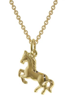 glänzend Goldanhänger Pferd Pony 333 Gold Gelbgold Anhänger Kettenanhänger 