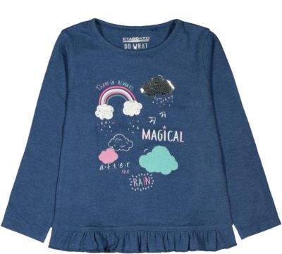 Langarmshirt für Mädchen, Pailletten